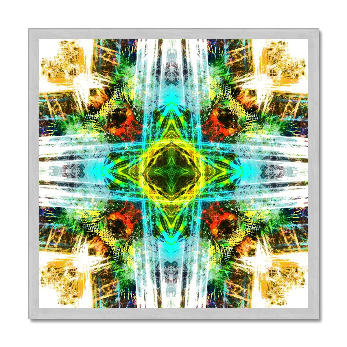 Earth Elemental Mandala Antique Framed Print