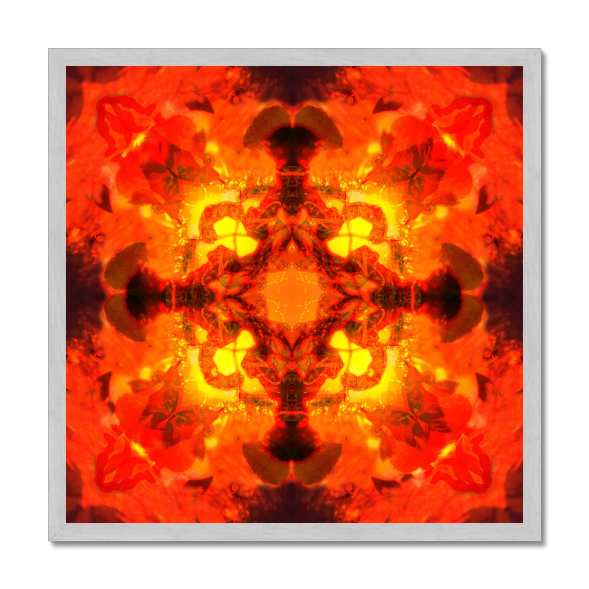 Fire Elemental Mandala Antique Framed Print