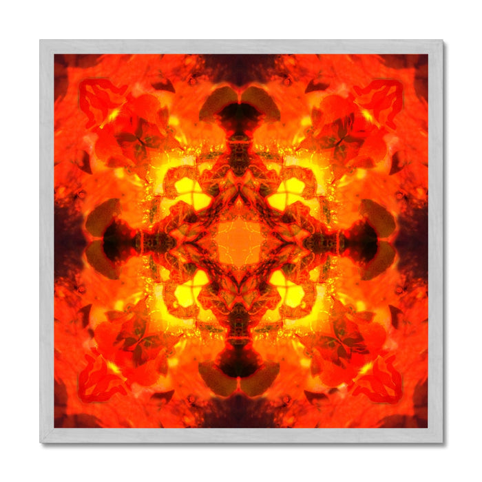 Fire Elemental Mandala Antique Framed Print