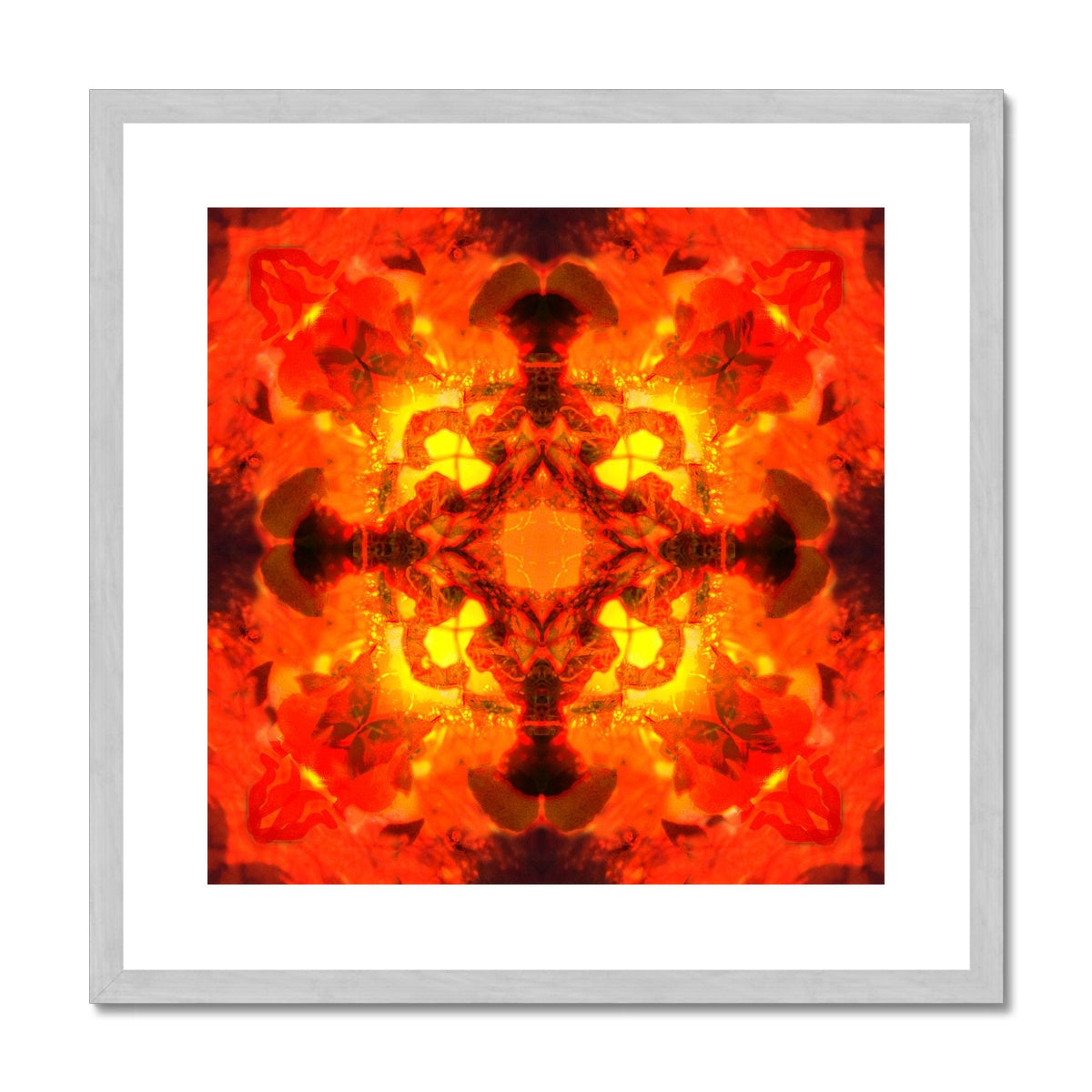 Fire Elemental Mandala Antique Framed & Mounted Print
