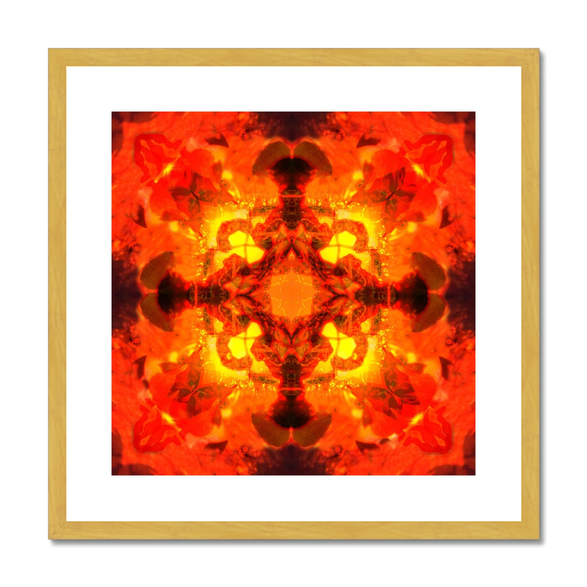 Fire Elemental Mandala Antique Framed & Mounted Print