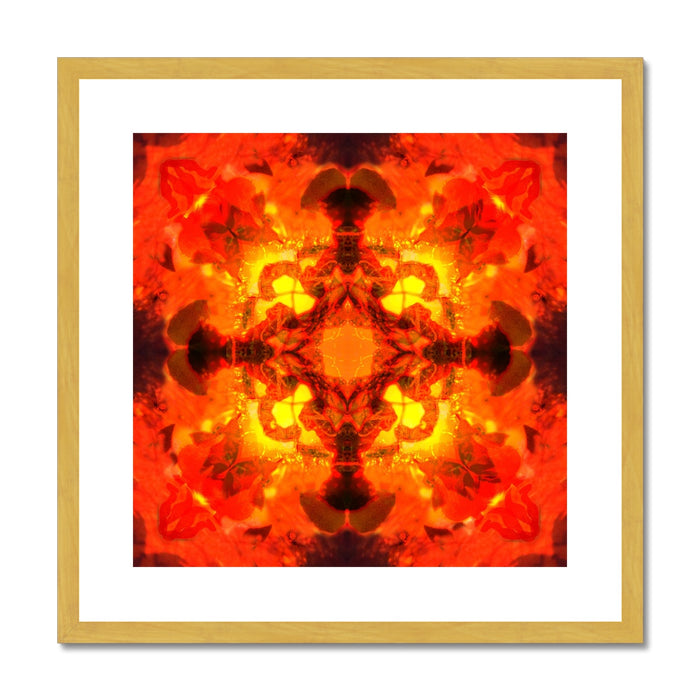 Fire Elemental Mandala Antique Framed & Mounted Print