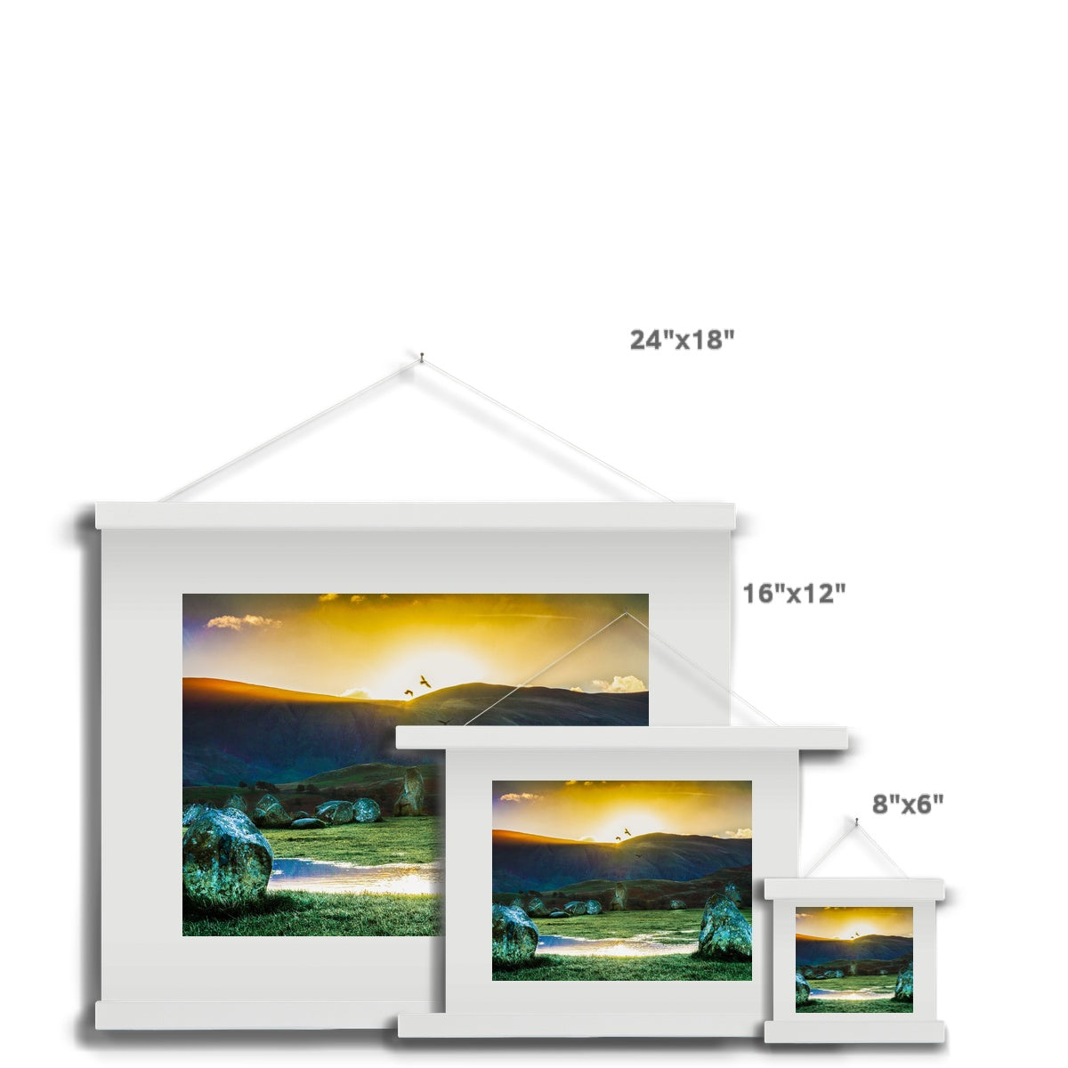 Crows over Castlerigg Fine Art Print with Hanger