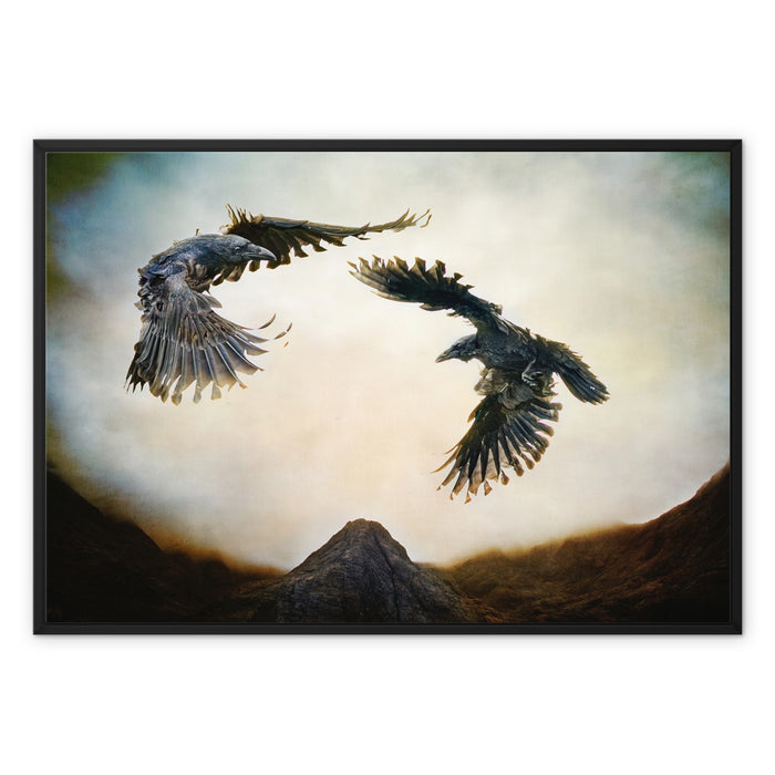 Odin's Ravens Framed Canvas