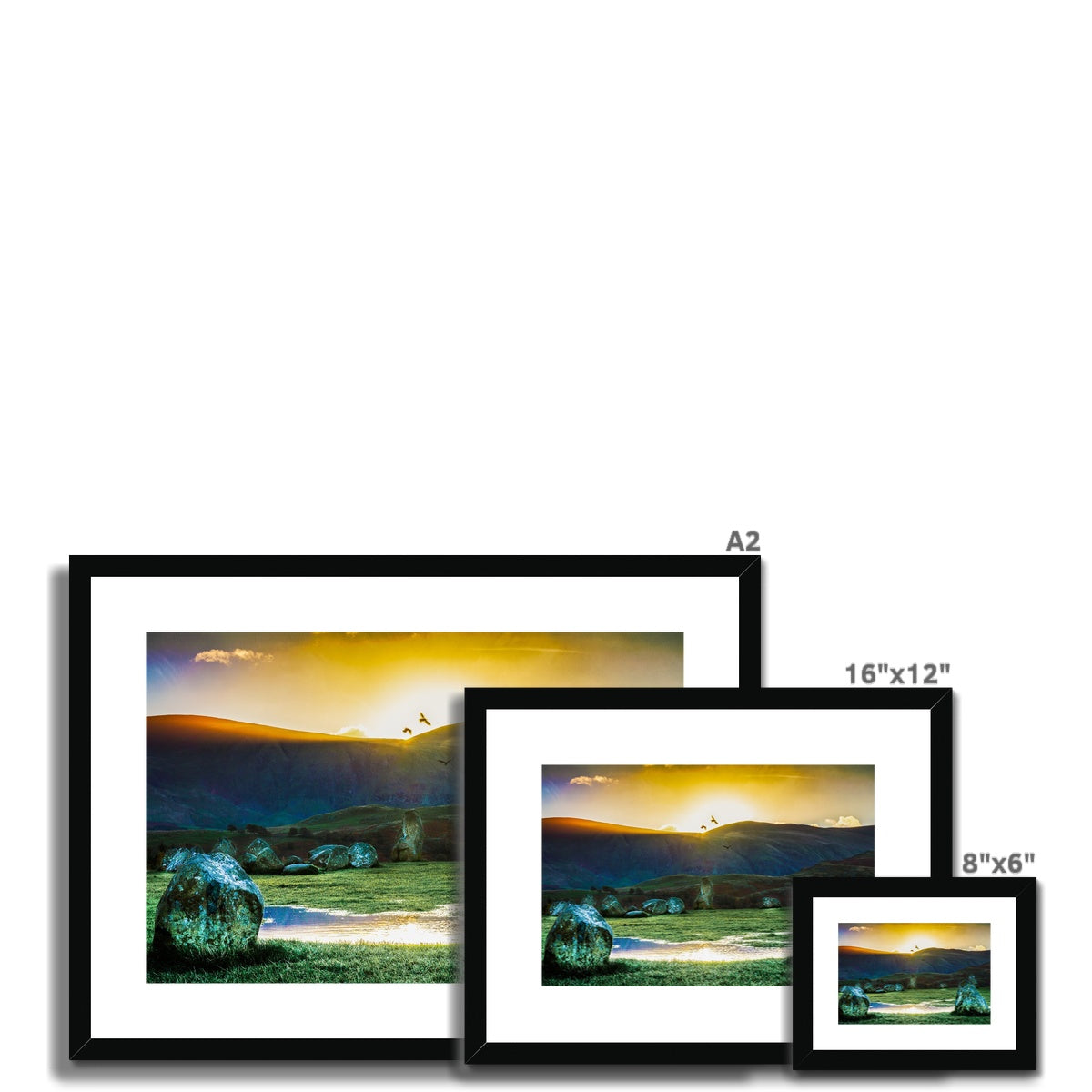 Crows over Castlerigg Framed & Mounted Print