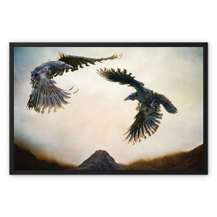 Odin's Ravens Framed Canvas