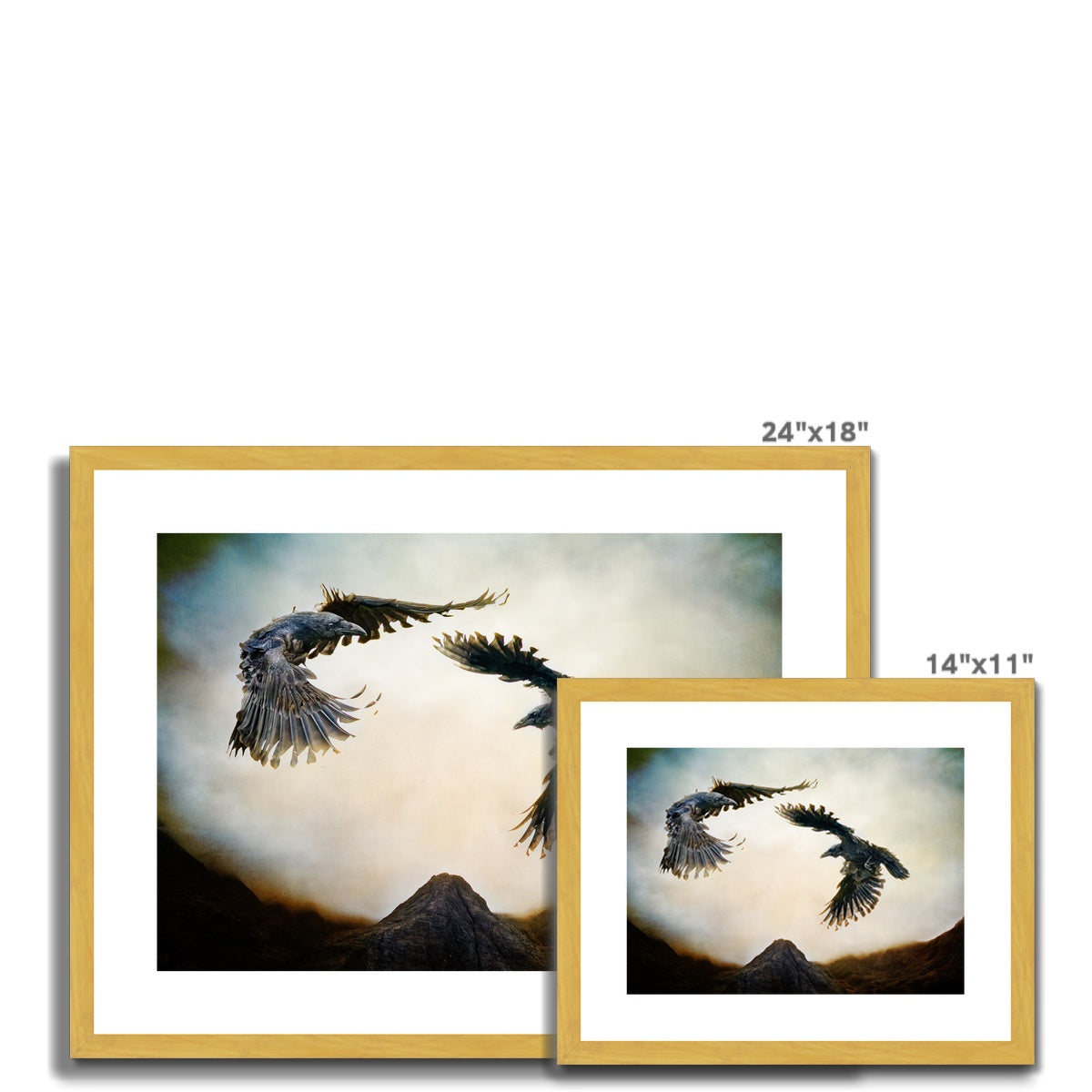 Odin's Ravens Antique Framed & Mounted Print