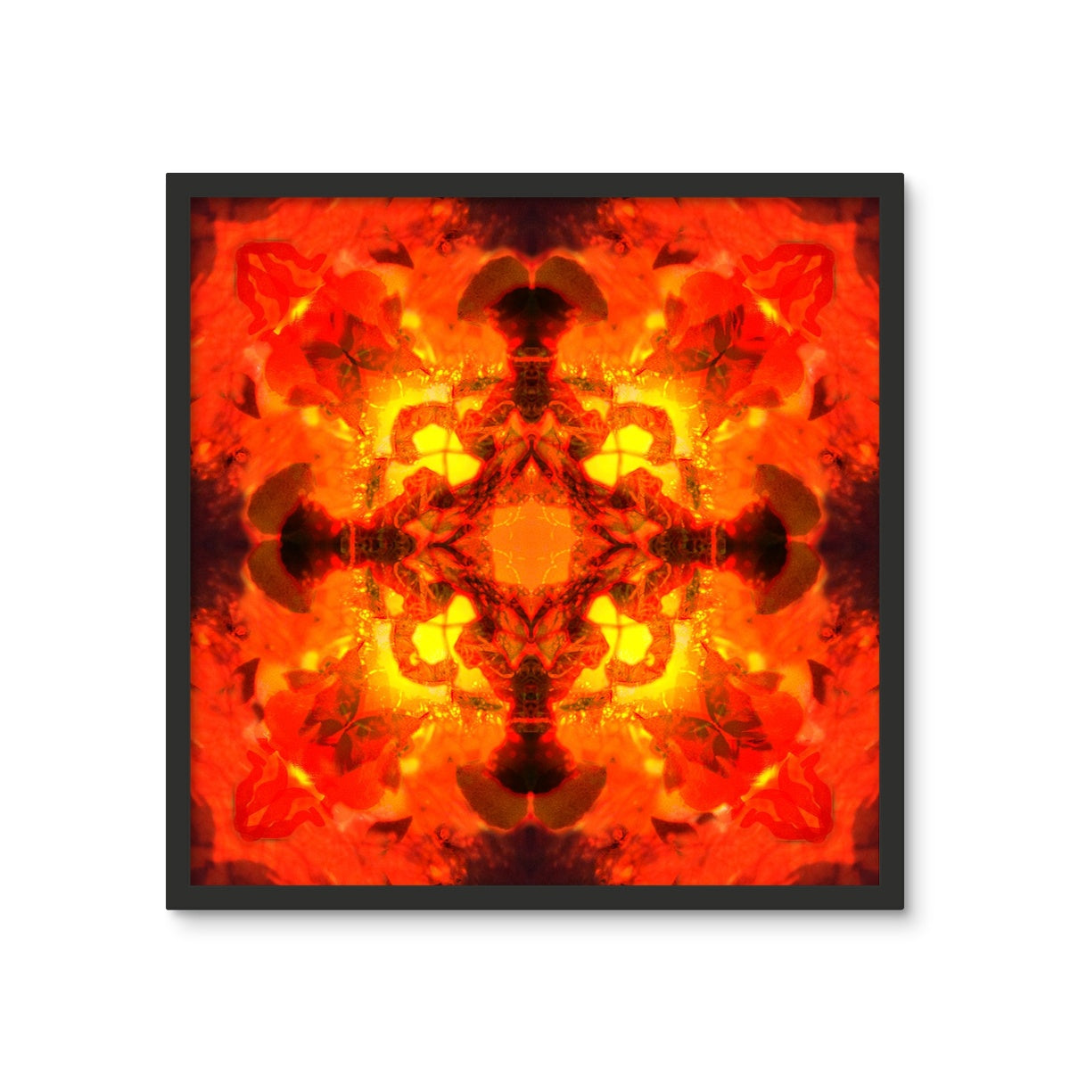 Fire Elemental Mandala Framed Photo Tile