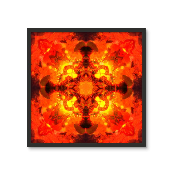 Fire Elemental Mandala Framed Photo Tile