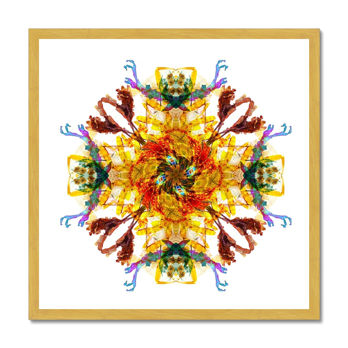 Ancient Wisdom Mandala Antique Framed Print