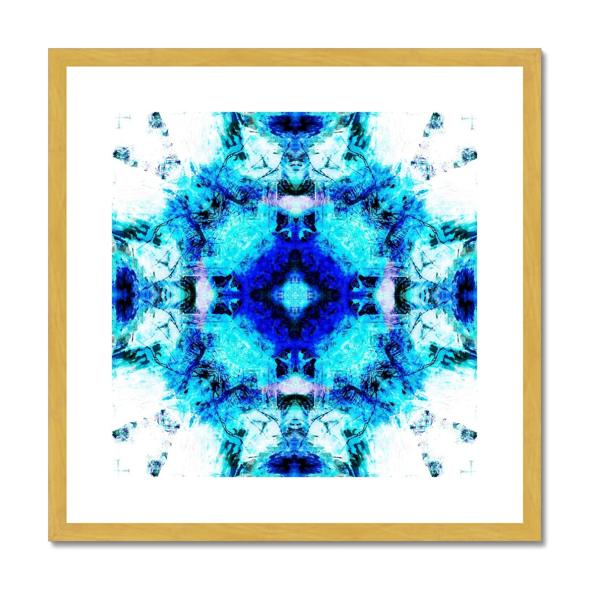 Water Elemental Mandala Antique Framed & Mounted Print