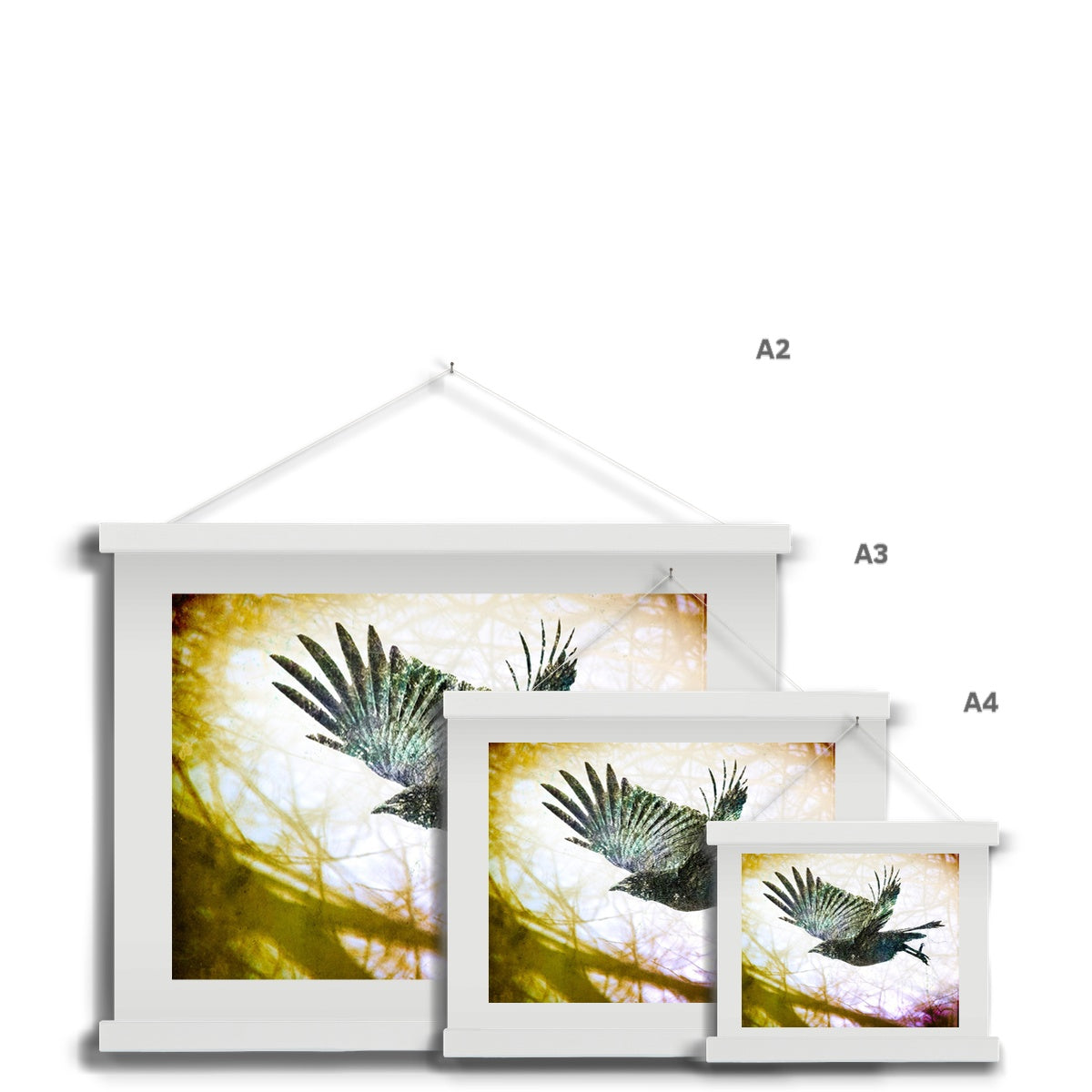 Woodland Crow Fine Art Print with Hanger