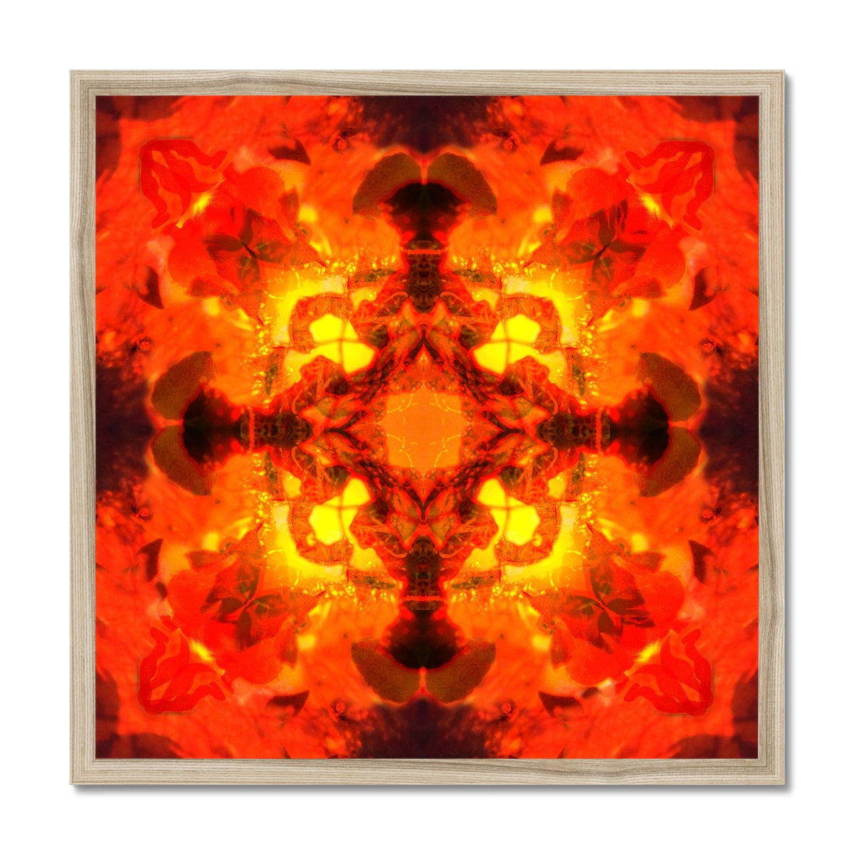 Fire Elemental Mandala Budget Framed Poster