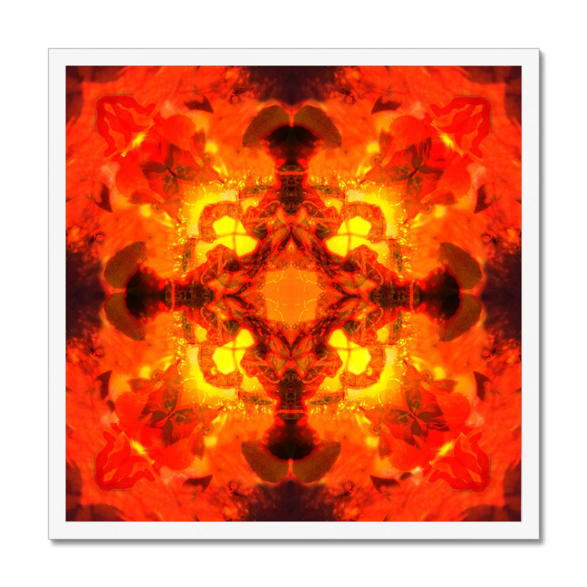 Fire Elemental Mandala Budget Framed Poster