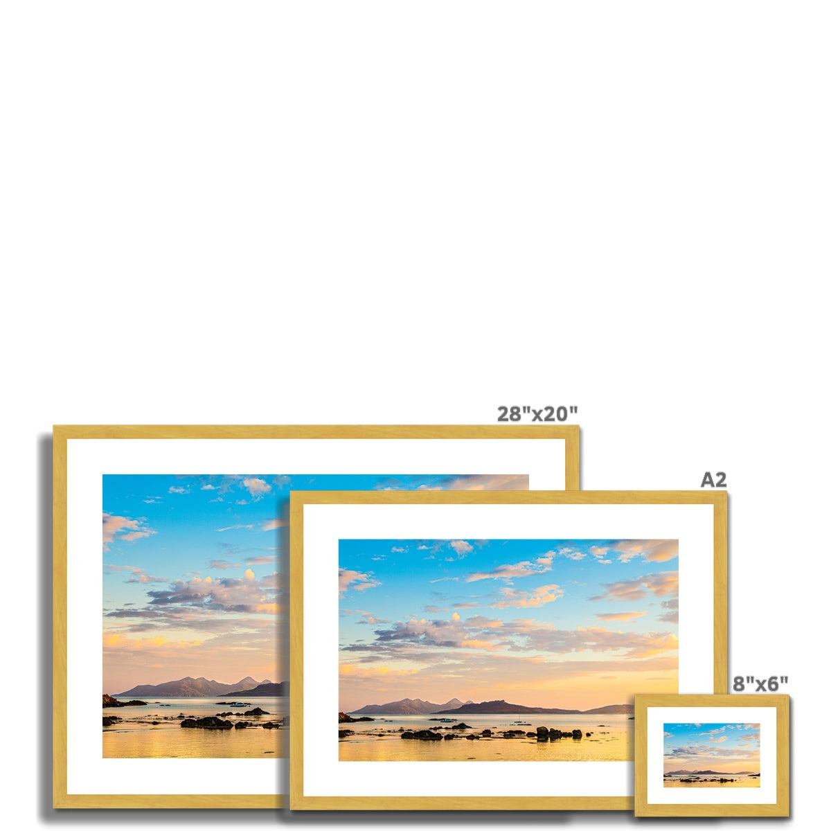Dawn over the Inner Hebrides Antique Framed & Mounted Print