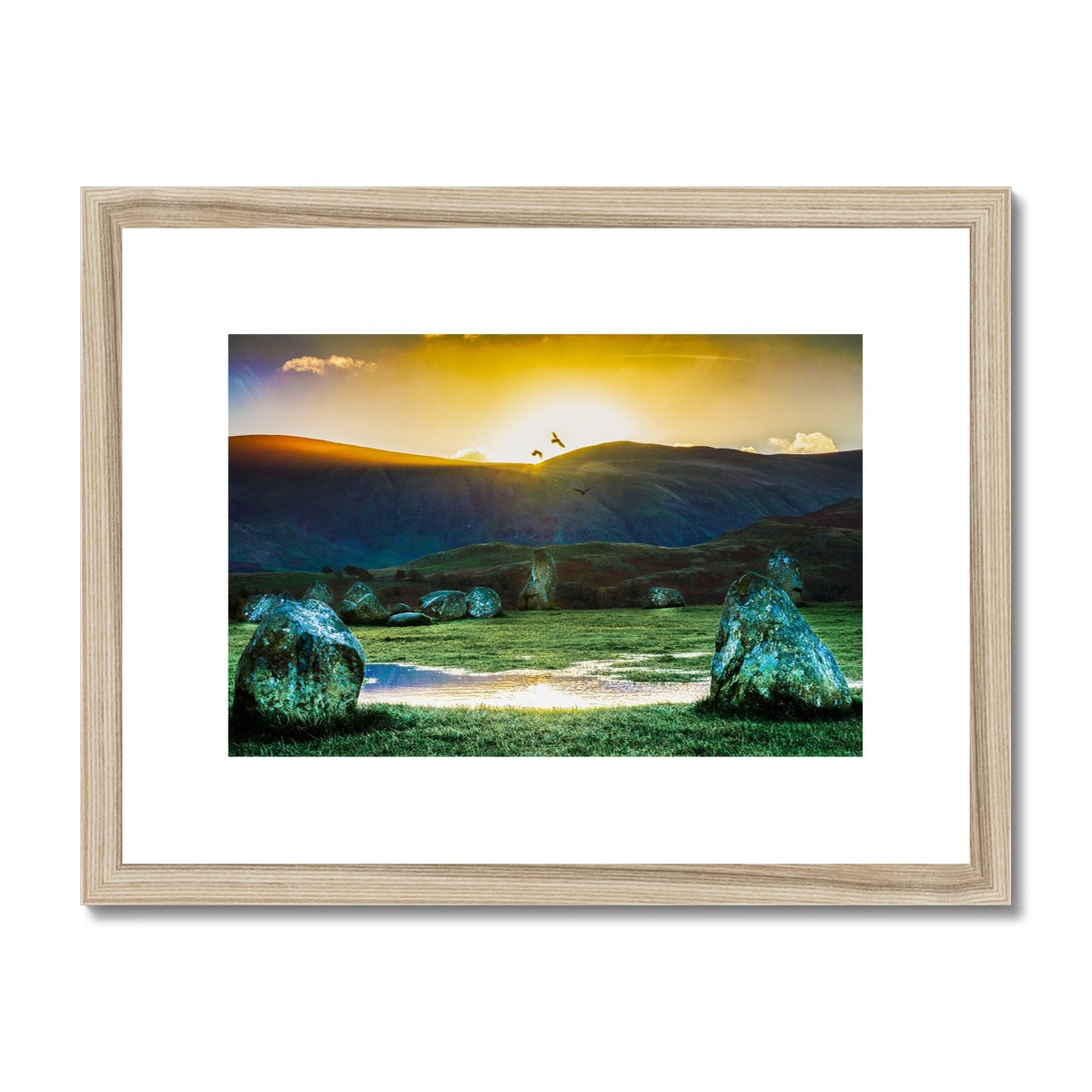 Crows over Castlerigg Framed & Mounted Print