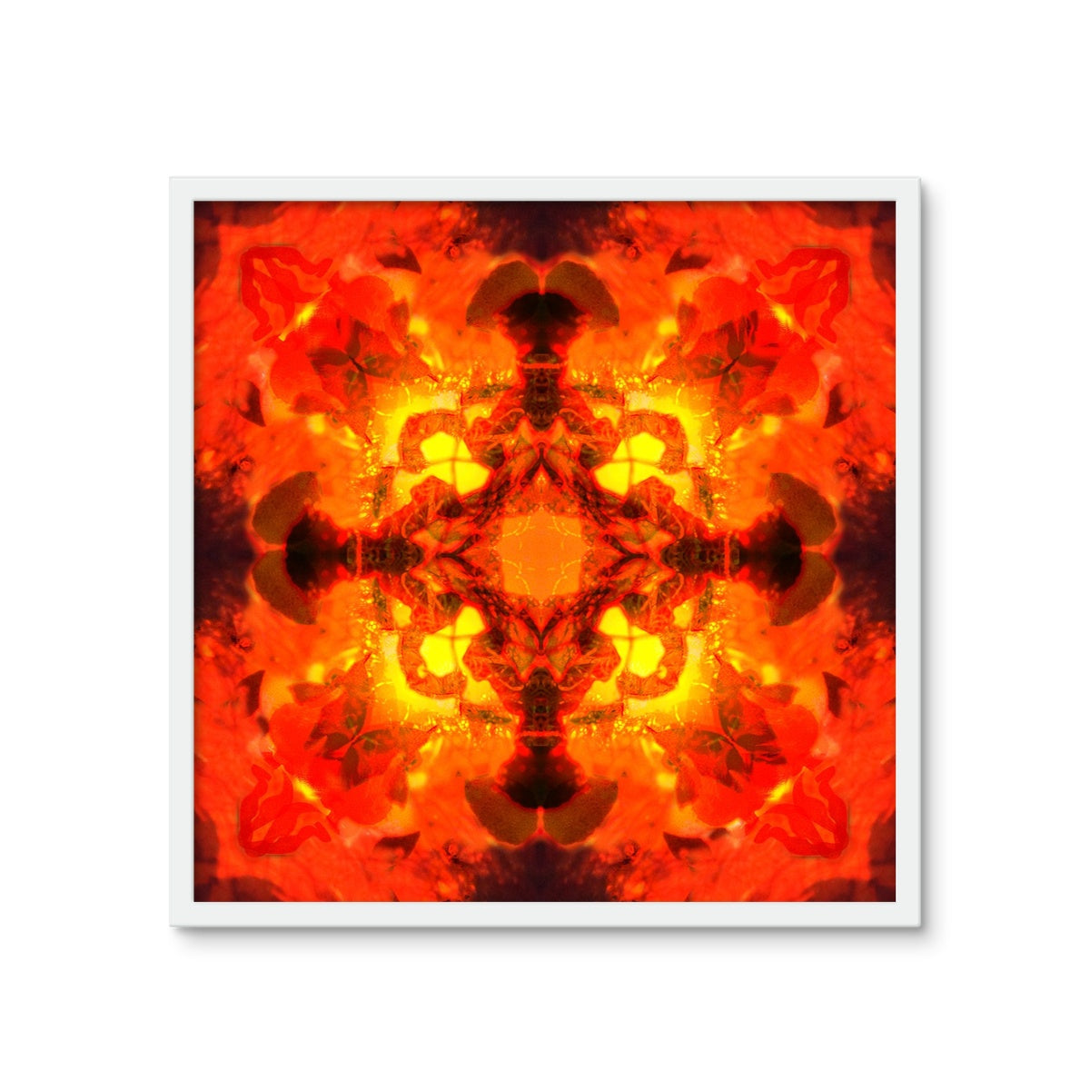 Fire Elemental Mandala Framed Photo Tile