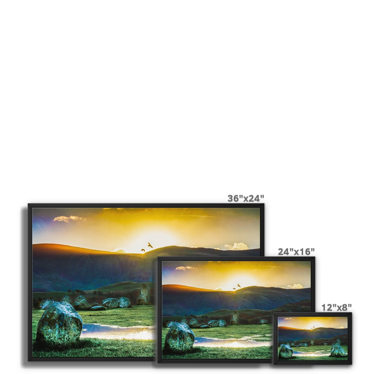 Crows over Castlerigg Framed Canvas
