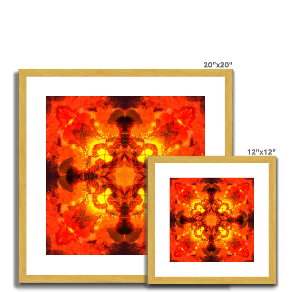 Fire Elemental Mandala Antique Framed & Mounted Print