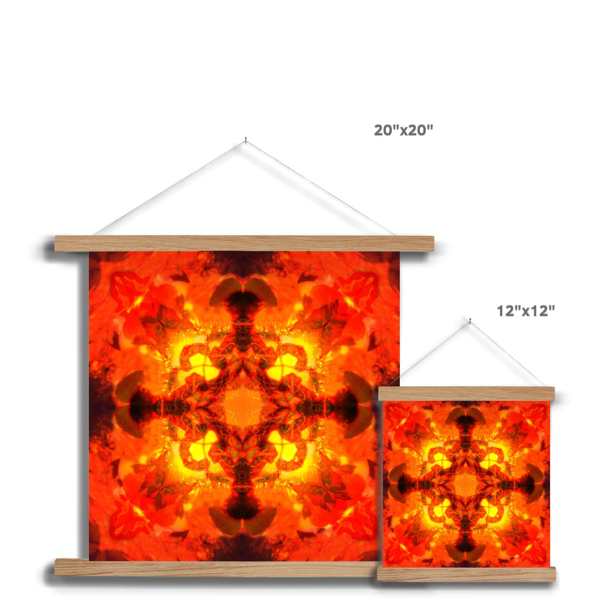 Fire Elemental Mandala Fine Art Print with Hanger