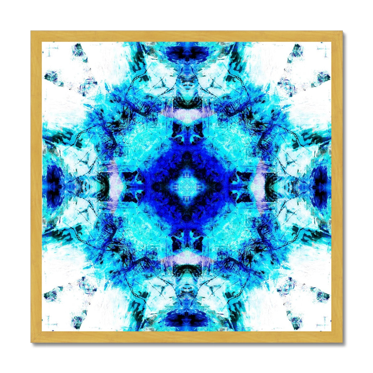 Water Elemental Mandala Antique Framed Print
