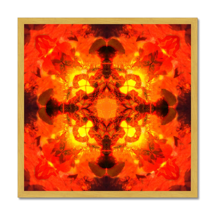 Fire Elemental Mandala Antique Framed Print
