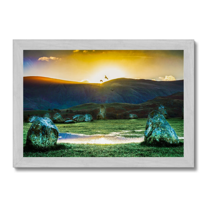 Crows over Castlerigg Antique Framed Print