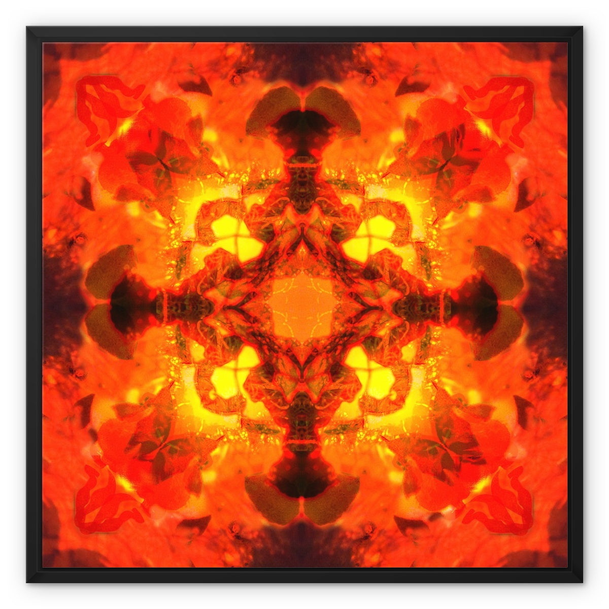 Fire Elemental Mandala Framed Canvas