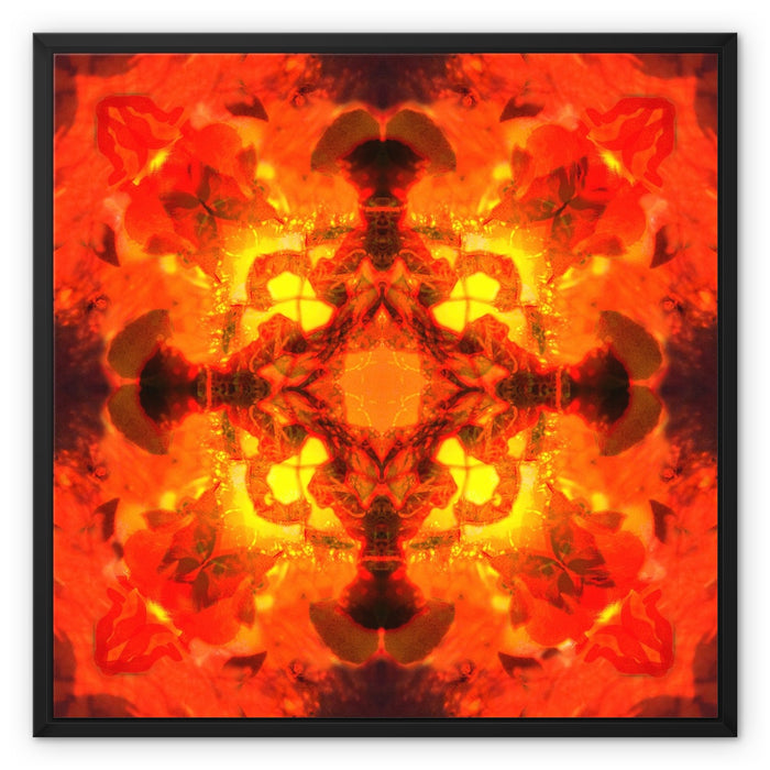 Fire Elemental Mandala Framed Canvas