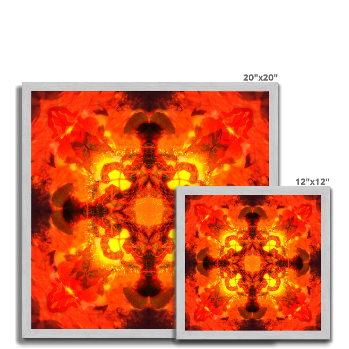 Fire Elemental Mandala Antique Framed Print
