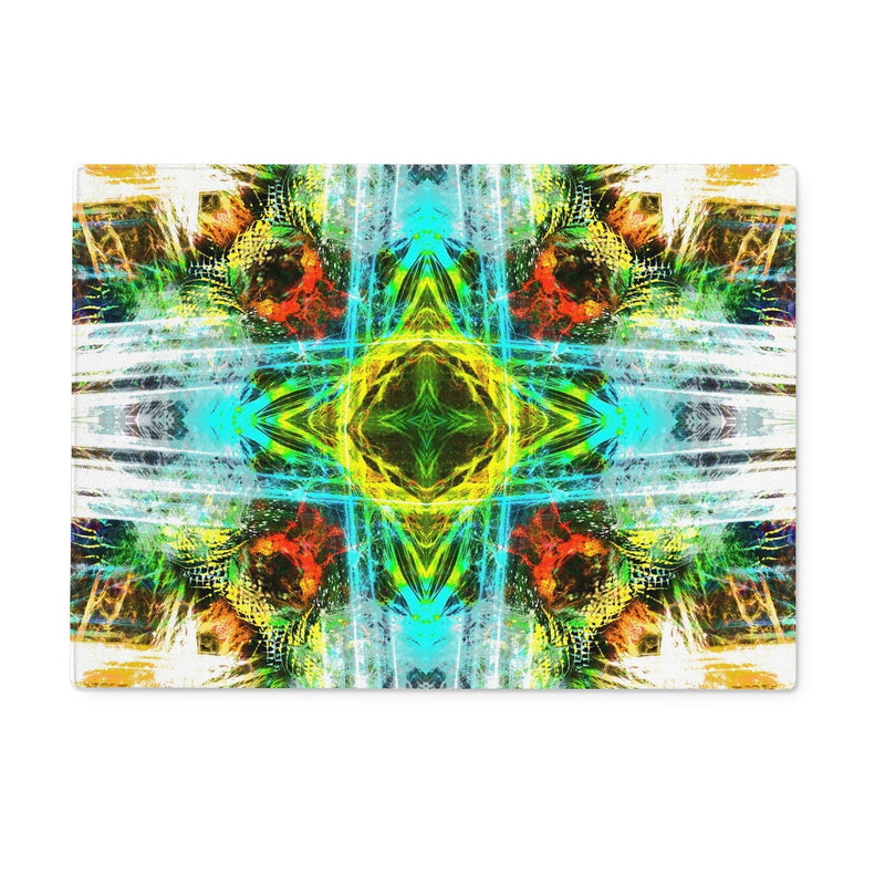 Earth Elemental Mandala Glass Chopping Board