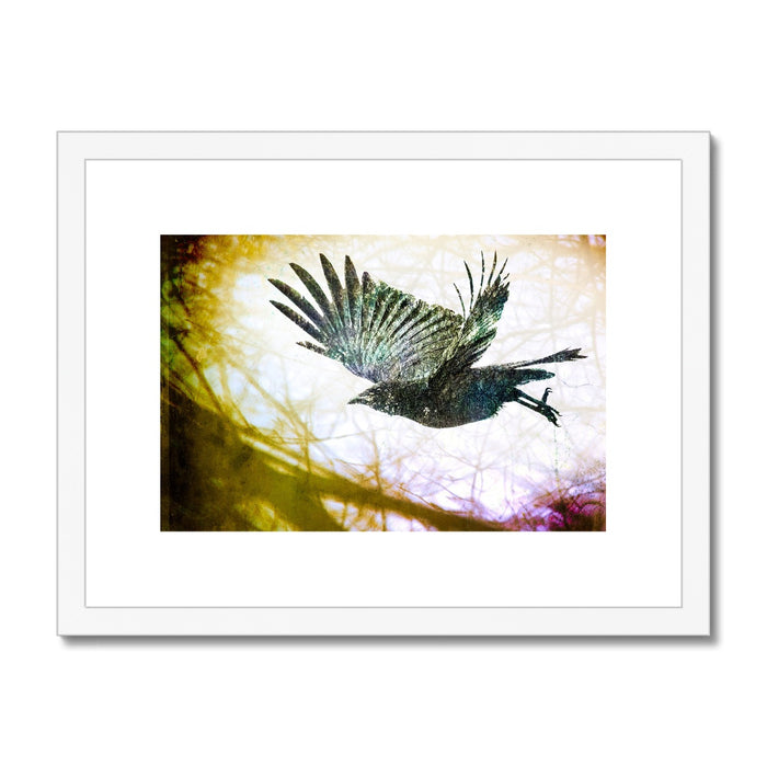 Woodland Crow Framed & Mounted Print