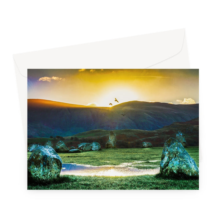 Crows over Castlerigg Greeting Card