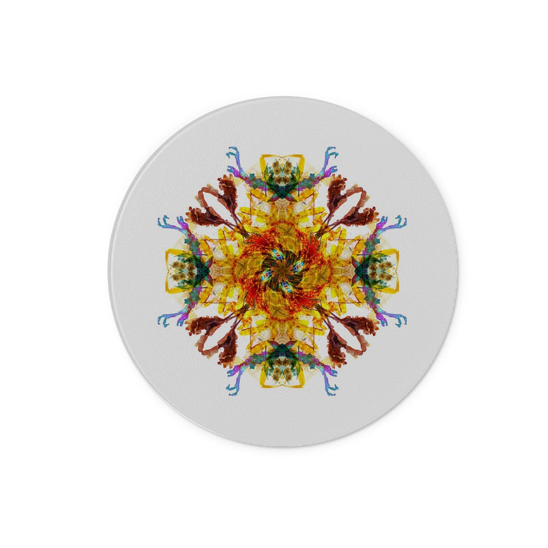 Ancient Wisdom Mandala Glass Chopping Board