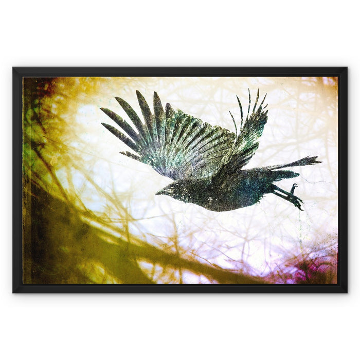 Woodland Crow Framed Canvas