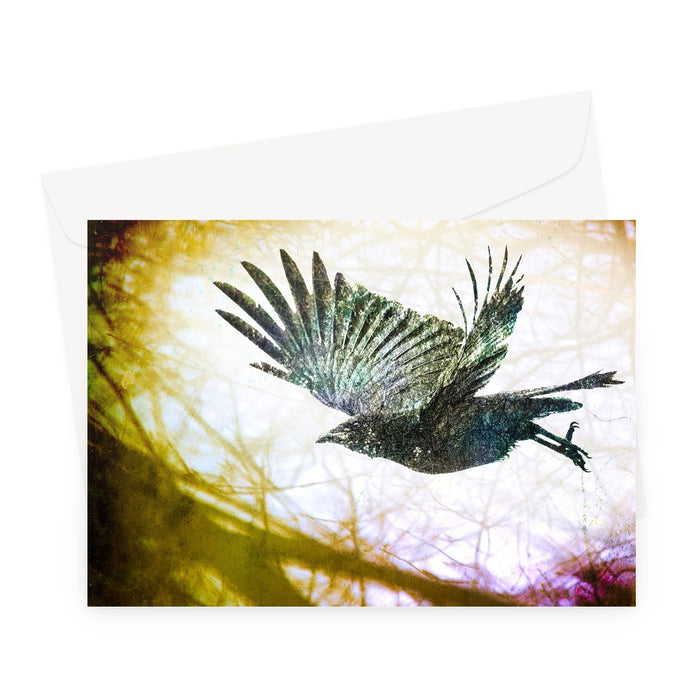 Woodland Crow Greeting Card