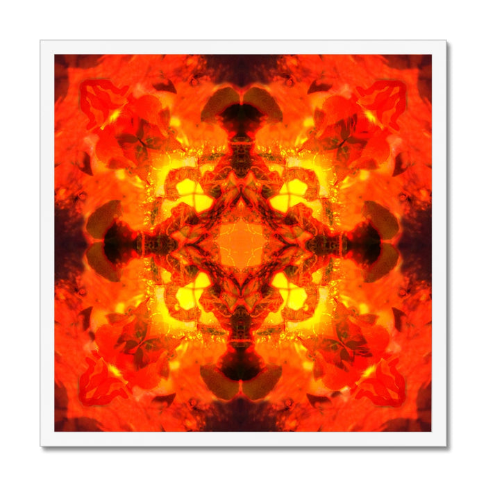 Fire Elemental Mandala Framed Print