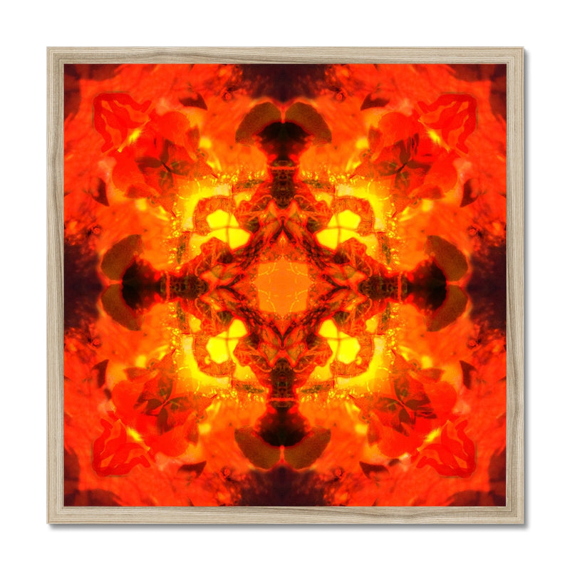 Fire Elemental Mandala Budget Framed Poster