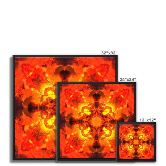 Fire Elemental Mandala Framed Canvas