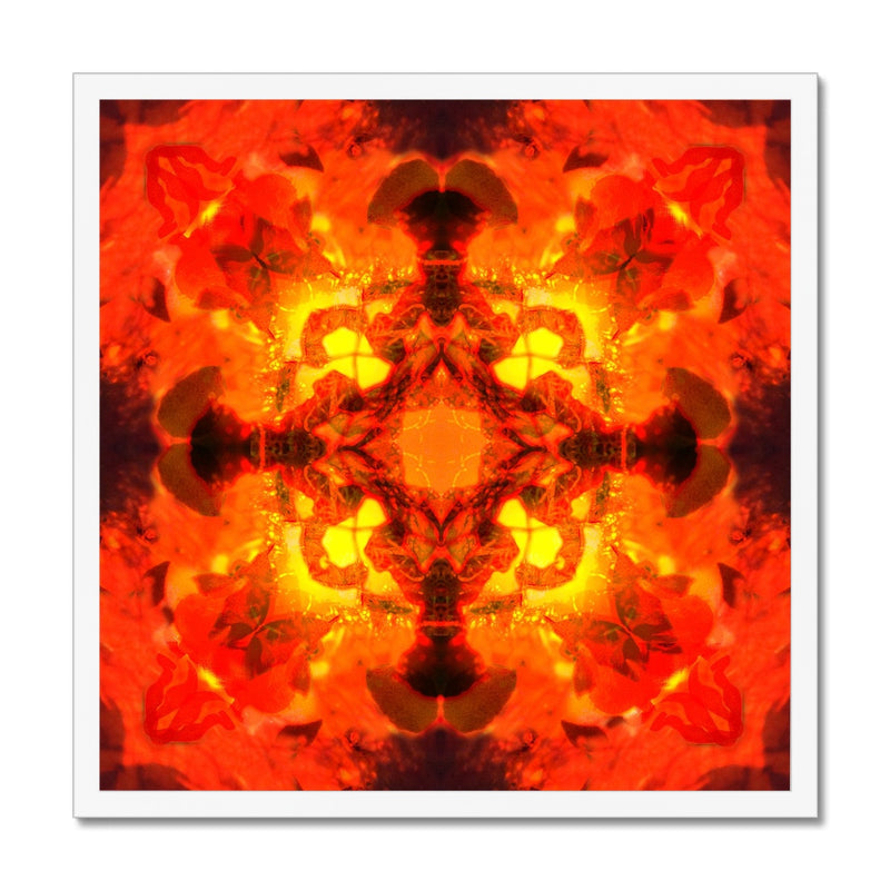 Fire Elemental Mandala Budget Framed Poster