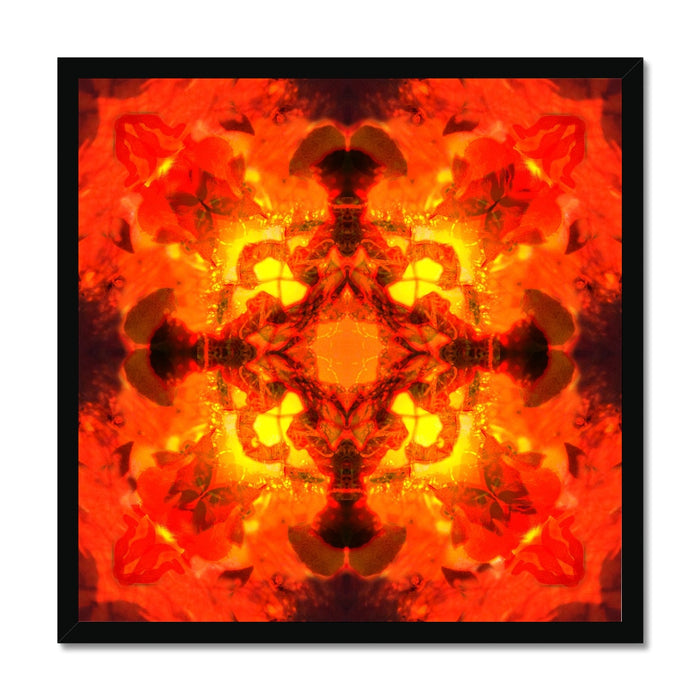 Fire Elemental Mandala Budget Framed Poster