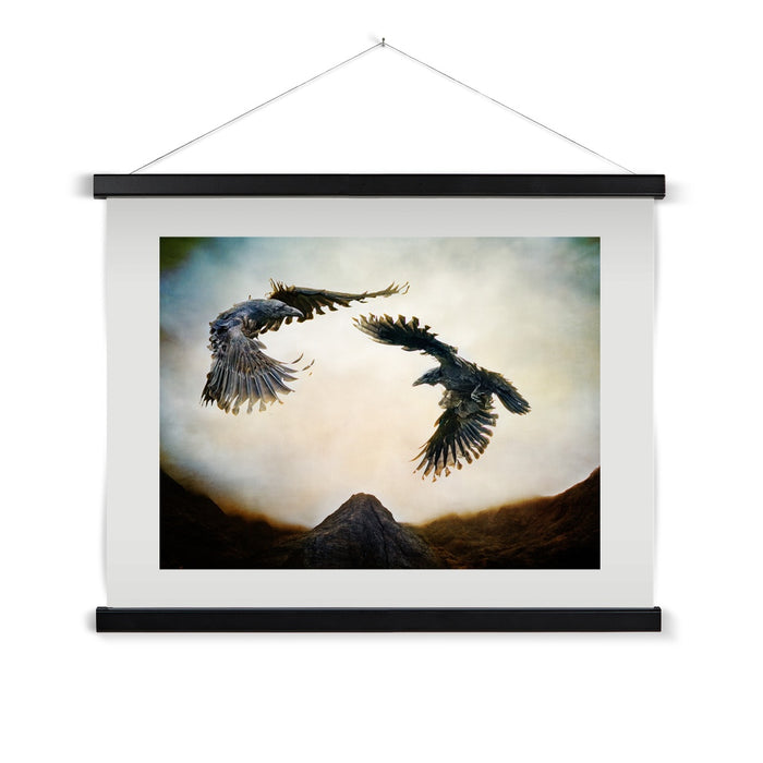 Odin's Ravens Fine Art Print with Hanger