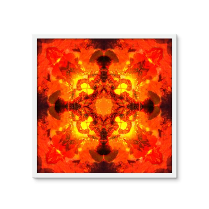 Fire Elemental Mandala Framed Photo Tile