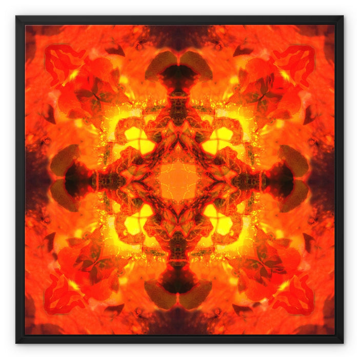 Fire Elemental Mandala Framed Canvas
